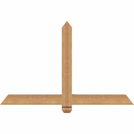 Ekena Millwork Eugene Smooth Timber Gable Bracket, Western Red Cedar, 48"W x 30"H x 3 1/2"D x 3 1/2"F, 15/12 Pitch GBW048X30X0404EUG00SWR